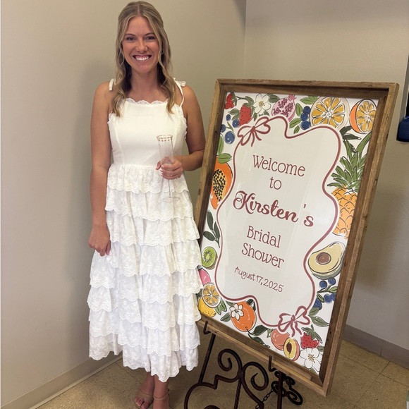 Lulu's White Tiered Midi Dress - Picture 2 of 5